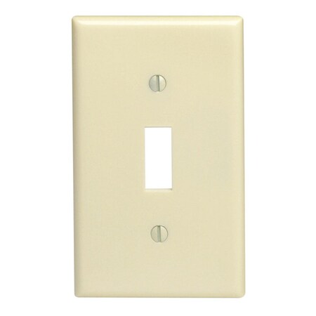 Leviton Wallplate, 4-1/2 in L, 2-3/4 in W, 1 -Gang, Thermoset, Ivory, Smooth, 10PK M25-86001-IMP